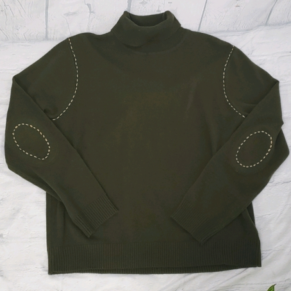 Vtg Kasper and Co. Loden Green Turtleneck EUC XL